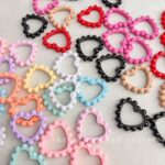 Solid Color Acrylic Beads Big heart beads