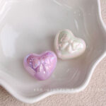 Solid Color Iridescent Plated Beads AB bow heart beads