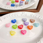 High-Quality UV Beads Jelly HUG ME heart beads
