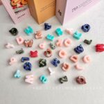 Solid Color Acrylic Beads Marble double-colored alphabet beads