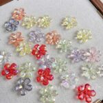 Flower & Leaf Shaped Charms Transparent ab five-petaled flower-112