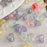 Transparent Iridescent Plated Beads AB transparent heart star beads