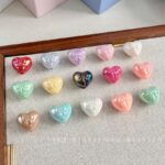 Solid Color Iridescent Plated Beads AB bow heart beads