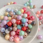 Solid Color Iridescent Plated Beads 10mm star round beads