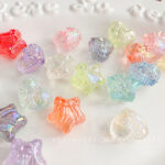 Transparent Iridescent Plated Beads AB transparent heart star beads