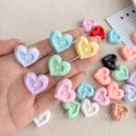 Solid Color Acrylic Beads Cookie love beads