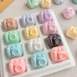 Solid Color Iridescent Plated Beads Camera-shaped beads