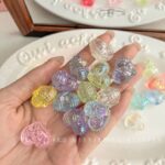 Transparent Iridescent Plated Beads AB transparent heart star beads