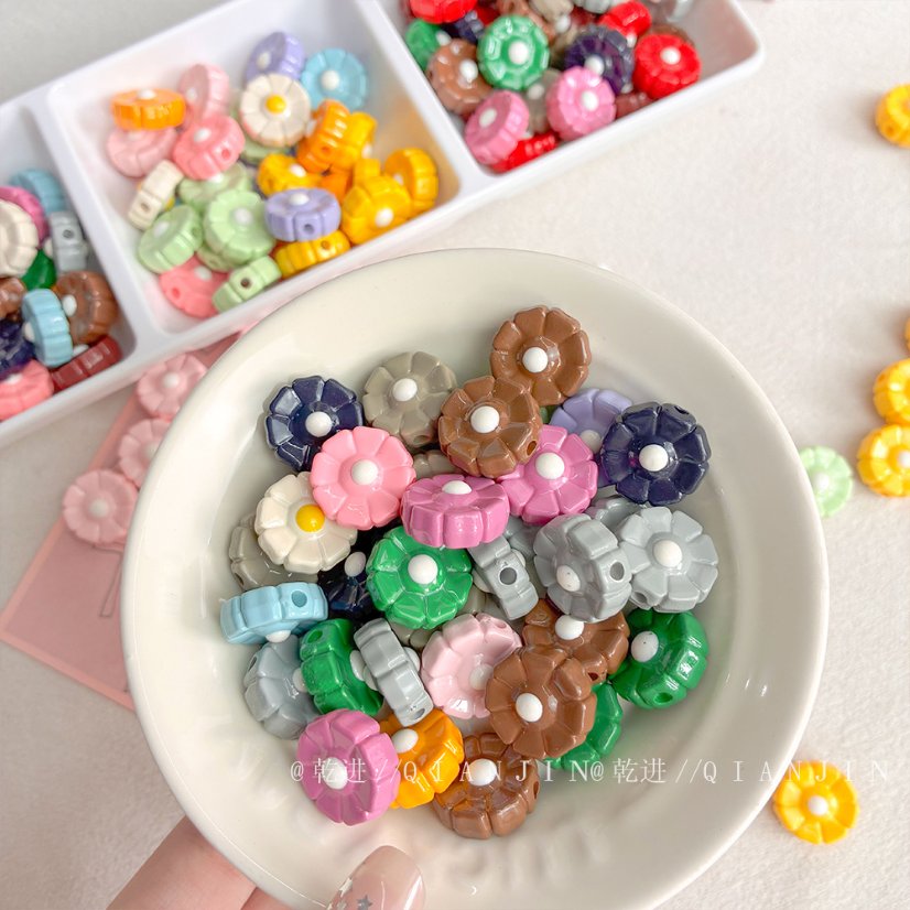 High-Quality UV Beads Baked paint dripping daisy