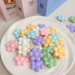 Solid Color Acrylic Beads six-petal flower-577