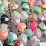 Solid Color Iridescent Plated Beads AB Diamond Heart