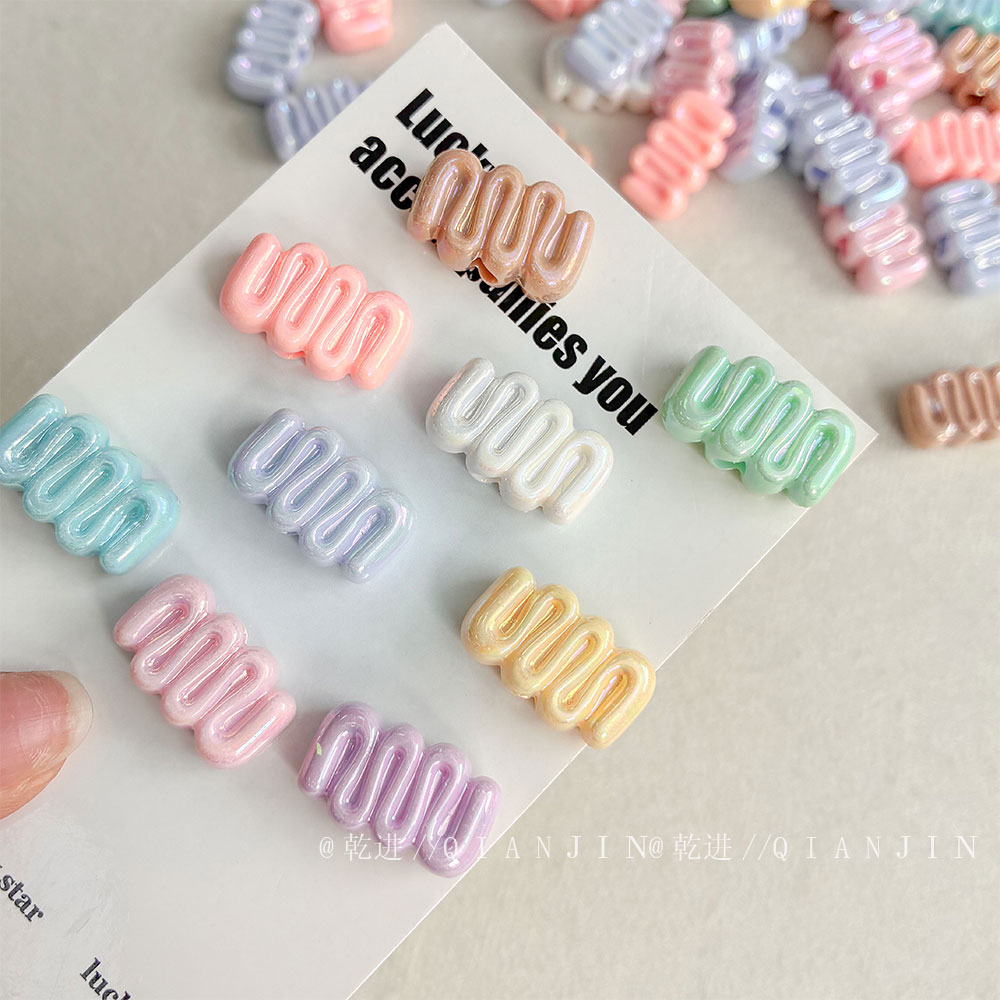 Solid Color Iridescent Plated Beads AB cream beads