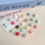 Solid Color Iridescent Plated Beads AB bow heart beads