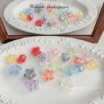Transparent Iridescent Plated Beads AB transparent heart star beads