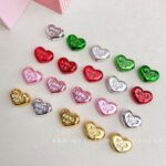 High-Quality UV Beads Metallic heart-shaped bead-695