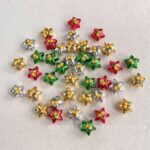 Printed bead Christmas-themed star beads