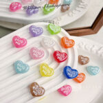 High-Quality UV Beads Jelly HUG ME heart beads