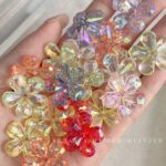 Flower & Leaf Shaped Charms Transparent ab five-petaled flower-112