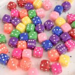 Solid Color Acrylic Beads Dice beads