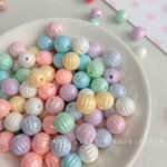 Solid Color Iridescent Plated Beads 10mm AB Pumpkin bead