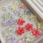 Flower & Leaf Shaped Charms Transparent ab five-petaled flower-112
