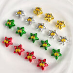 Printed bead Christmas-themed star beads