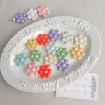 Solid Color Iridescent Plated Beads Six-petaled flower