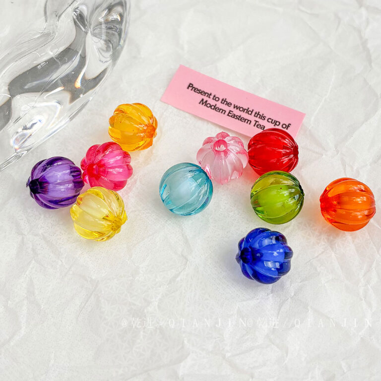 Transparent Acrylic Beads Bead in bead, pumkin bead