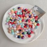 Solid Color Iridescent Plated Beads AB Diamond Heart