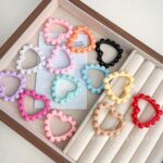 Solid Color Acrylic Beads Big heart beads