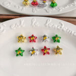 Printed bead Christmas-themed star beads