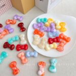 Solid Color Acrylic Beads Two-colored bowknot beads