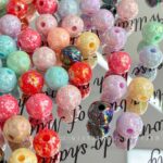 Solid Color Iridescent Plated Beads 10mm star round beads