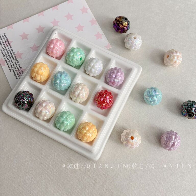 Solid Color Iridescent Plated Beads AB Pineapple Pearls