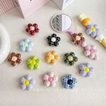 Printed bead Polka dot large flowers