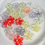 Flower & Leaf Shaped Charms Transparent ab five-petaled flower-112