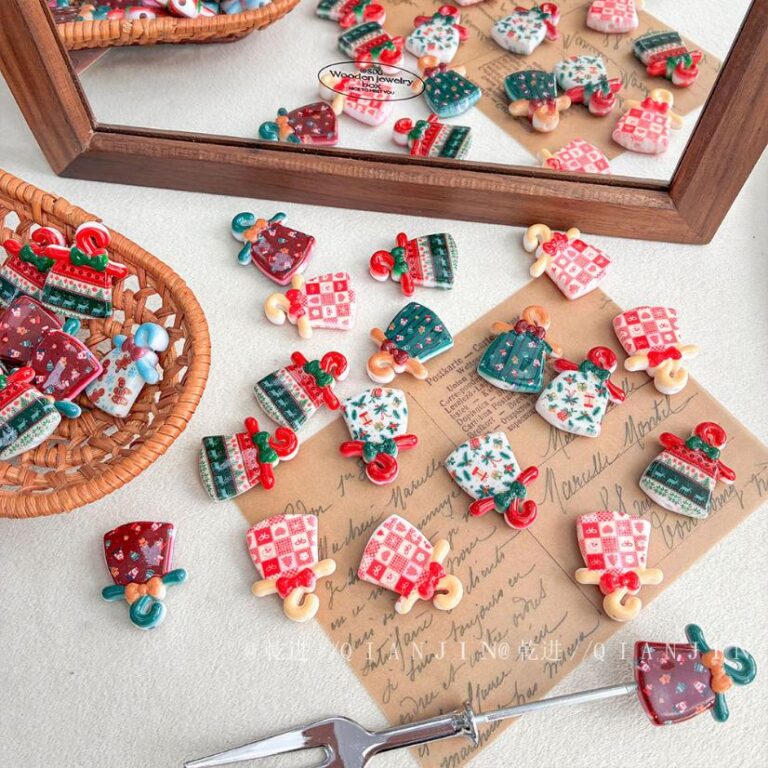 Printed bead Printed Christmas clothes hanger beads