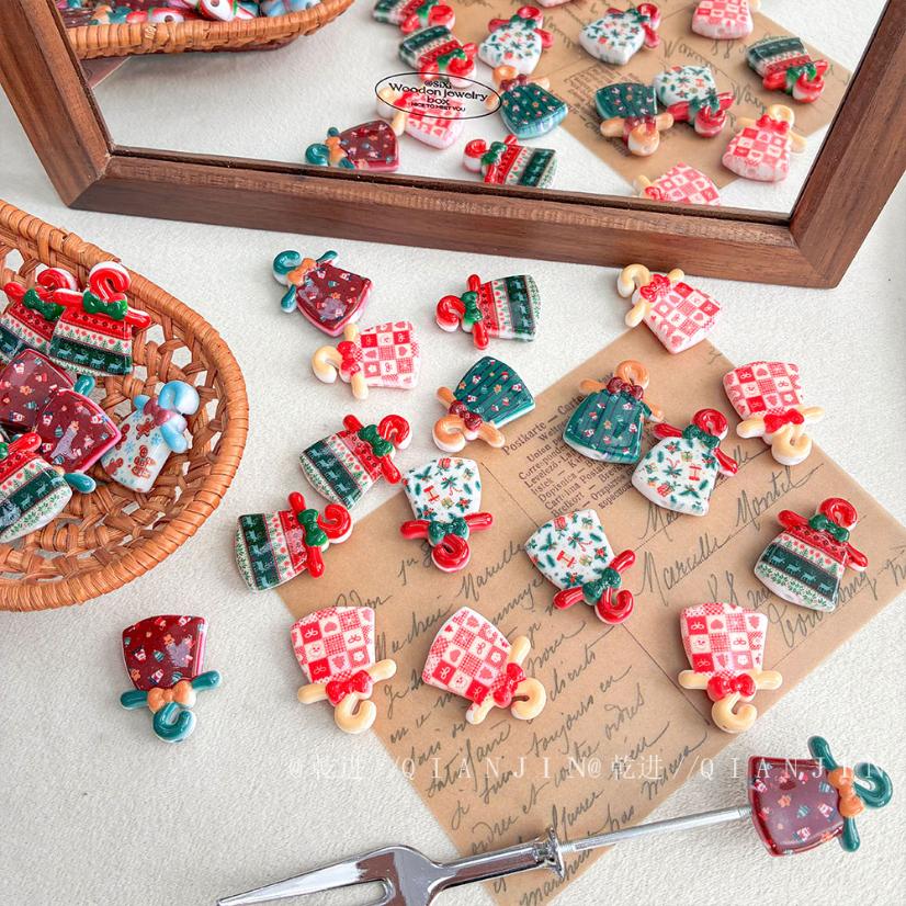 Printed bead Printed Christmas clothes hanger beads