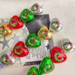 Printed bead Christmas-themed heart beads