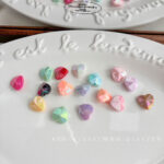 Solid Color Iridescent Plated Beads AB Diamond Heart