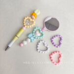 Solid Color Acrylic Beads Big heart beads