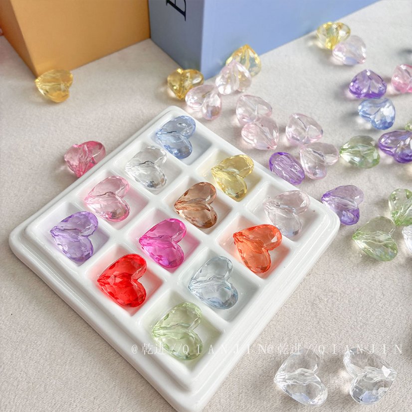 Transparent Acrylic Beads transparent heart beads -571