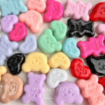 Solid Color Acrylic Beads solid HUGME bear heart -693 694 695