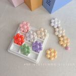 Solid Color Iridescent Plated Beads Six-petaled flower
