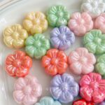 Solid Color Iridescent Plated Beads AB Flower beads