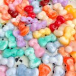 Solid Color Acrylic Beads Two-colored bowknot beads