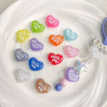 High-Quality UV Beads Jelly HUG ME heart beads