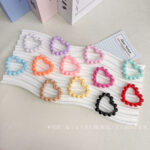 Solid Color Acrylic Beads Big heart beads