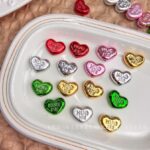 High-Quality UV Beads Metallic heart-shaped bead-695