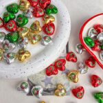 Printed bead Christmas-themed heart beads